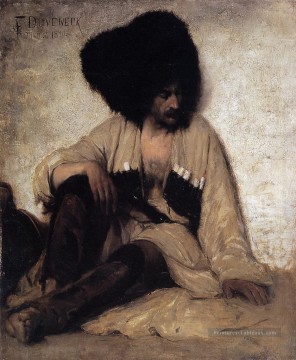 Portrait de soldat du Caucase Frank Duveneck Peinture à l'huile